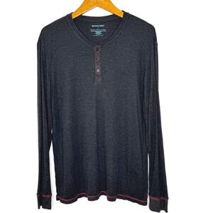 Tommy John Henley‎ Gray red stitching Mens Large